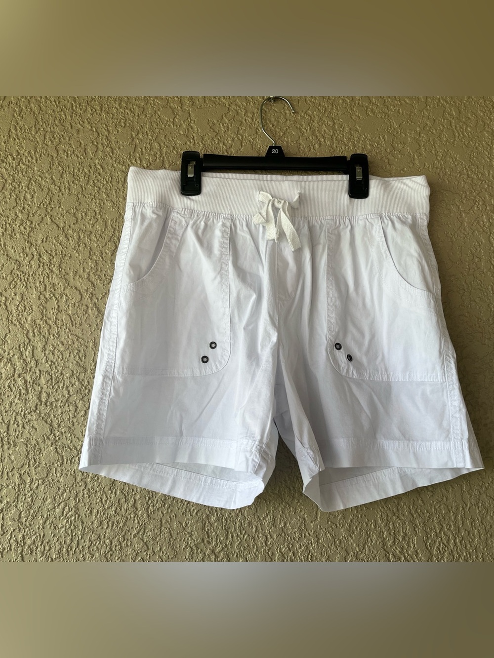 Casual White Drawstring Bermuda Shorts for Women